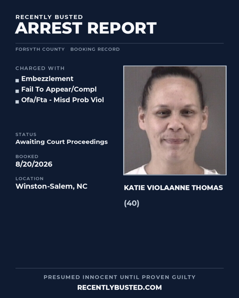 Arrest report - KATIE VIOLAANNE THOMAS