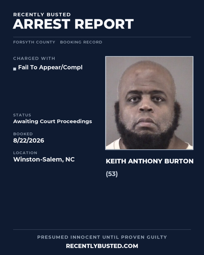 Arrest report - KEITH ANTHONY BURTON