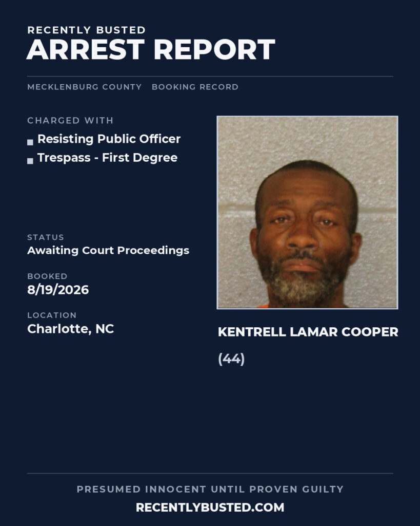 Arrest report - KENTRELL LAMAR COOPER