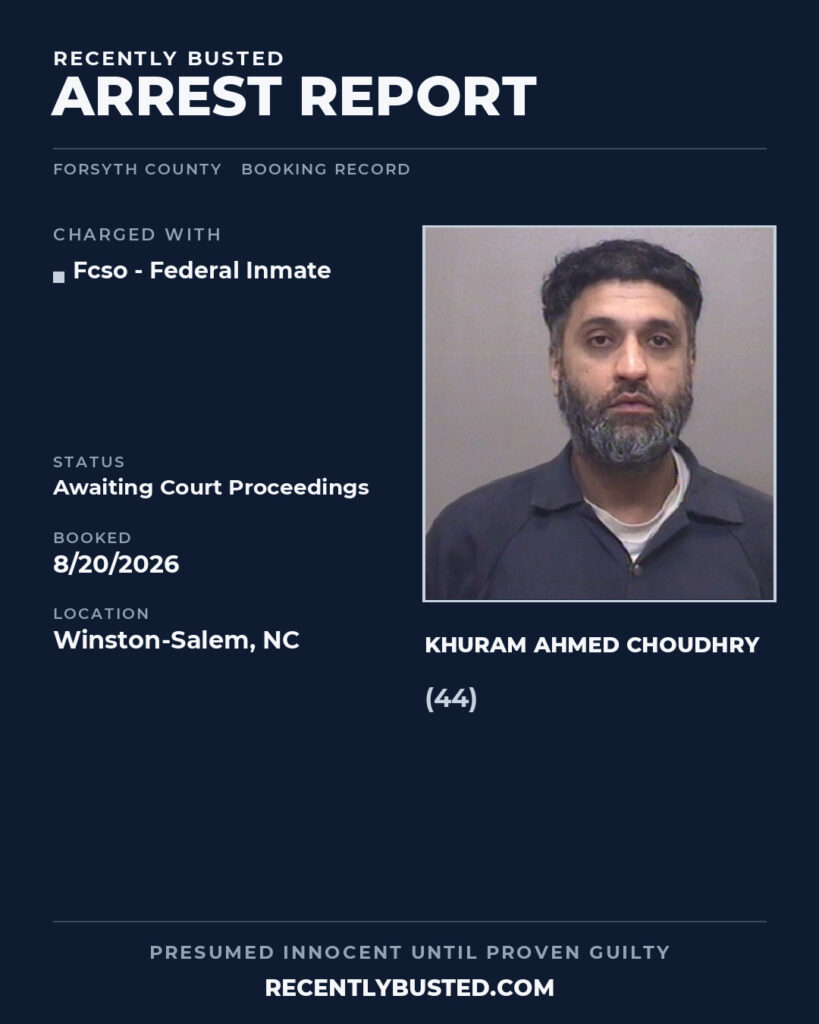 Arrest report - KHURAM AHMED CHOUDHRY