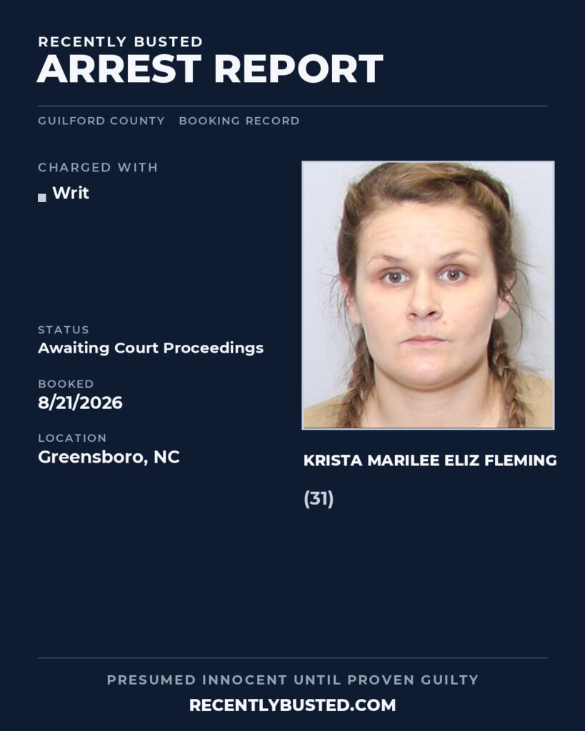 Arrest report - KRISTA MARILEE ELIZ FLEMING