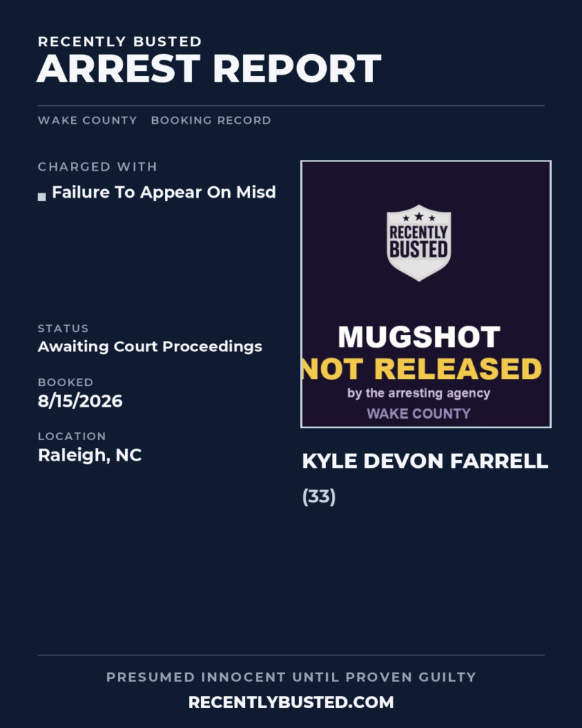 Arrest report - KYLE DEVON FARRELL