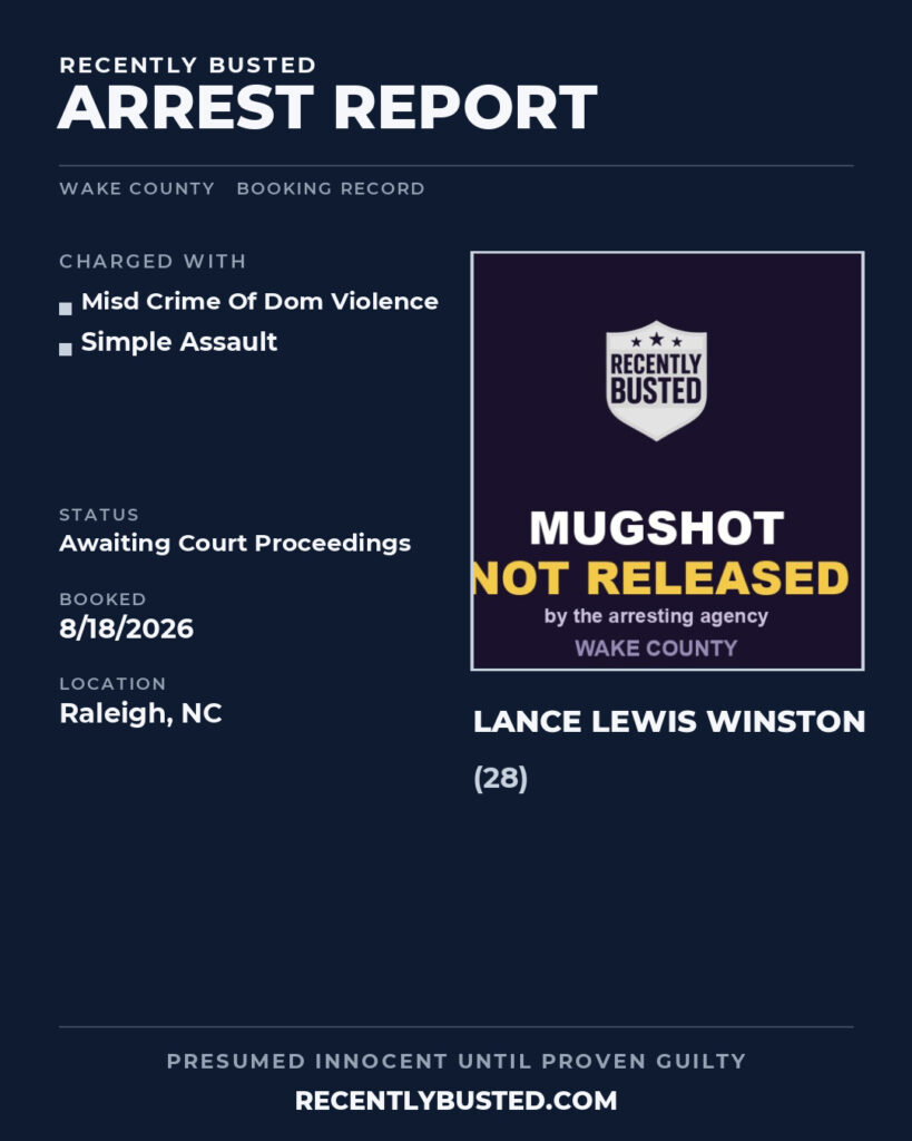 Arrest report - LANCE LEWIS WINSTON