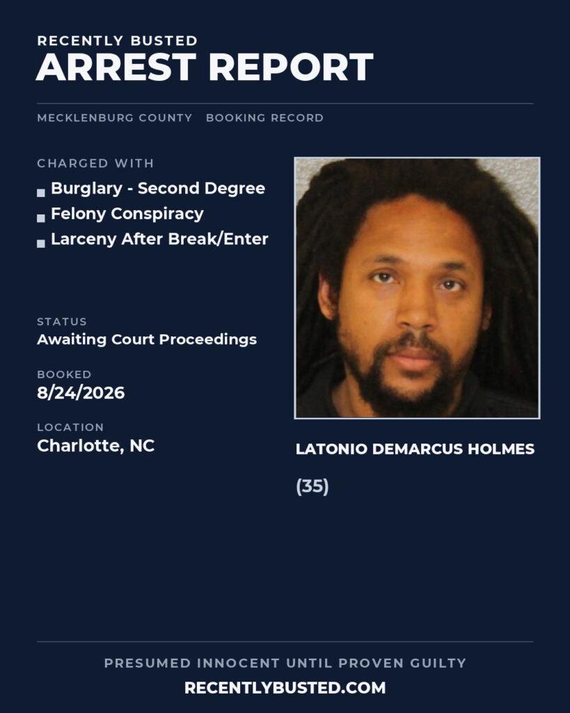 Arrest report - LATONIO DEMARCUS HOLMES