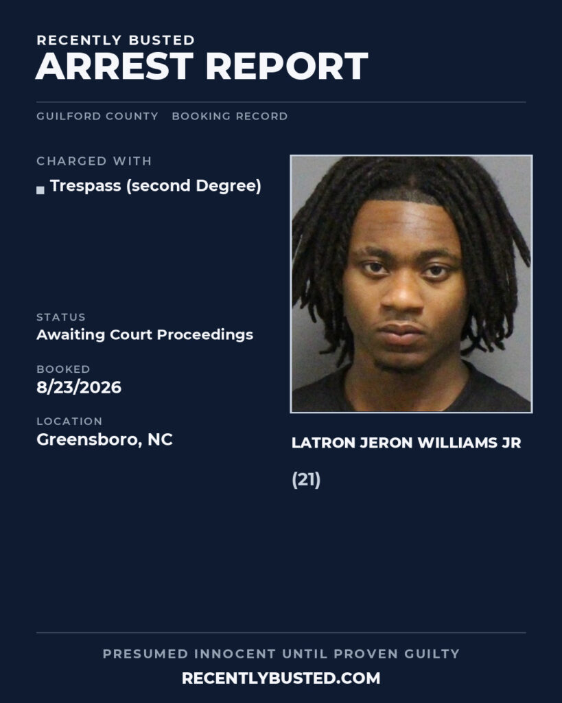 Arrest report - LATRON JERON WILLIAMS JR