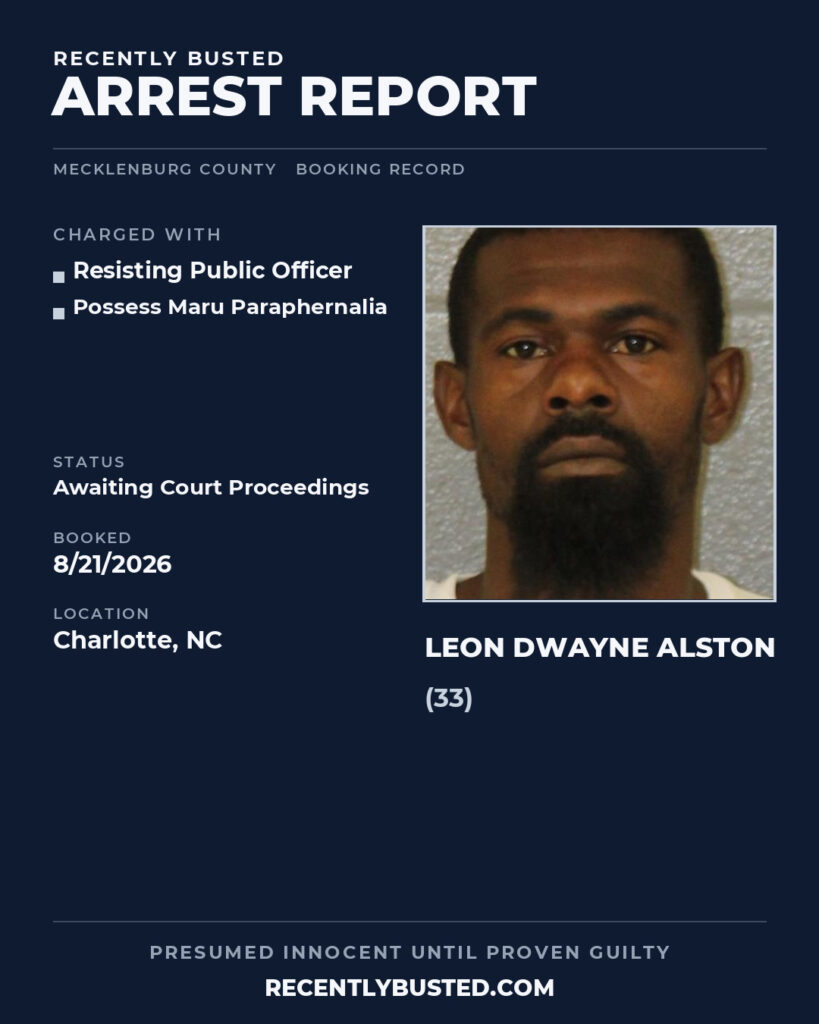 Arrest report - LEON DWAYNE ALSTON