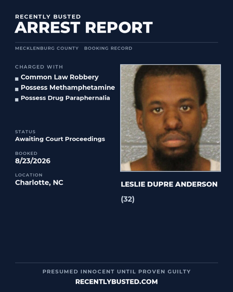 Arrest report - LESLIE DUPRE ANDERSON