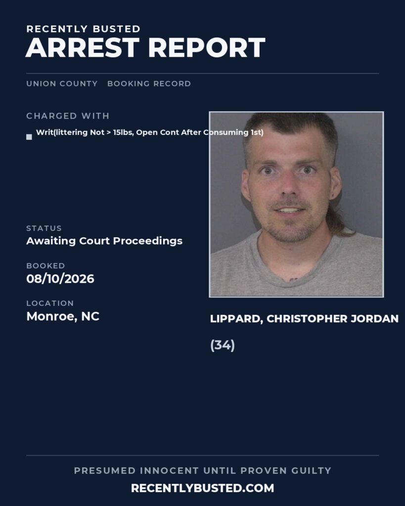 Arrest report - LIPPARD, CHRISTOPHER JORDAN