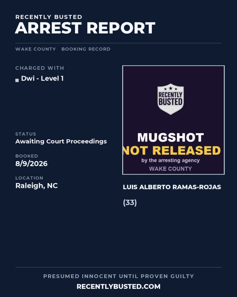 Arrest report - LUIS ALBERTO RAMAS-ROJAS