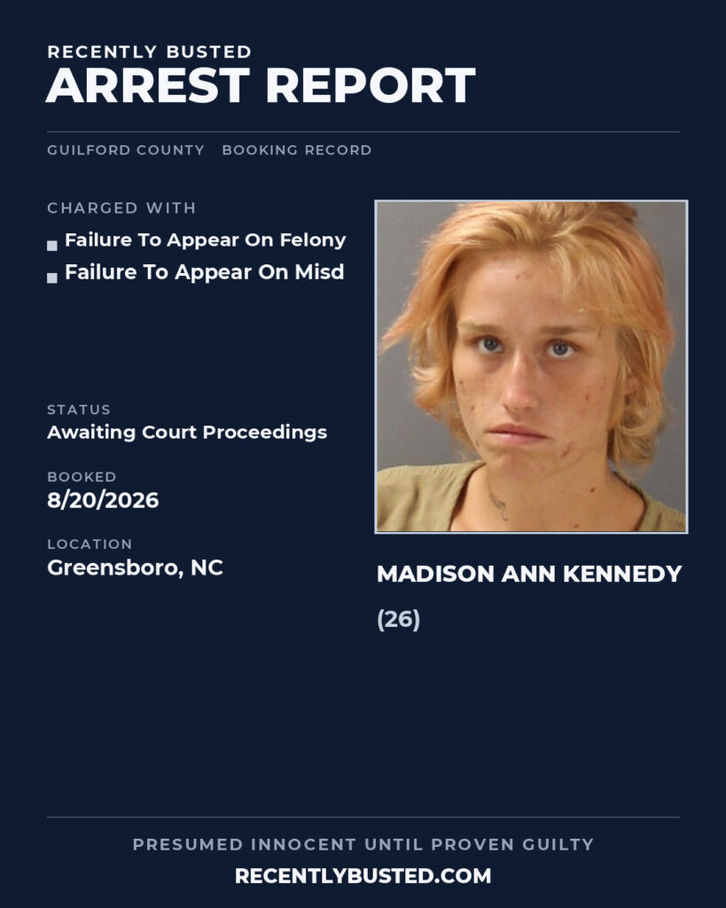 Arrest report - MADISON ANN KENNEDY