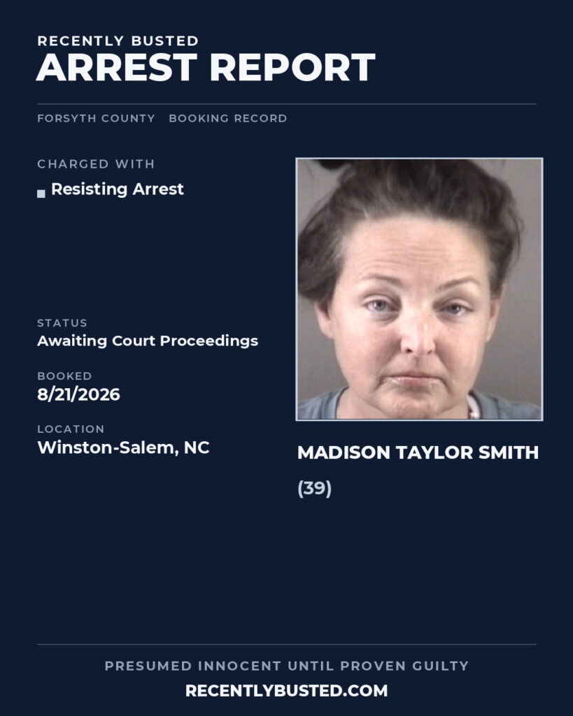 Arrest report - MADISON TAYLOR SMITH