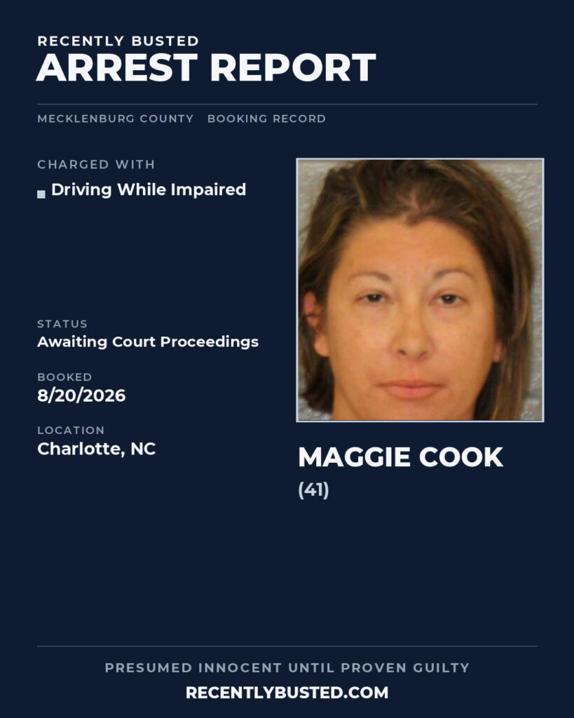 Arrest report - MAGGIE COOK