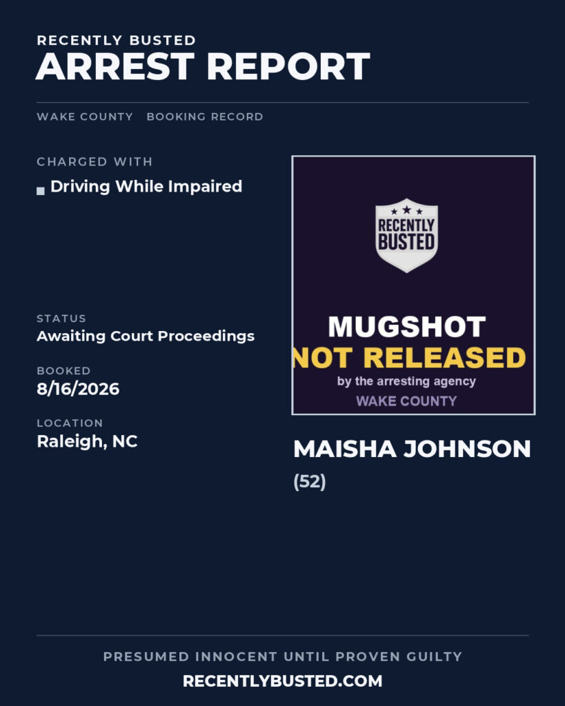 Arrest report - MAISHA JOHNSON
