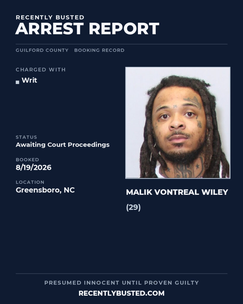 Arrest report - MALIK VONTREAL WILEY