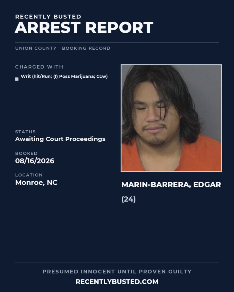 Arrest report - MARIN-BARRERA, EDGAR