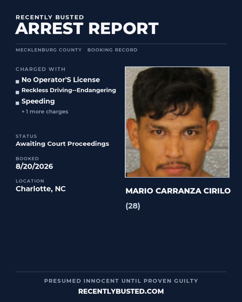 Arrest report - MARIO CARRANZA CIRILO