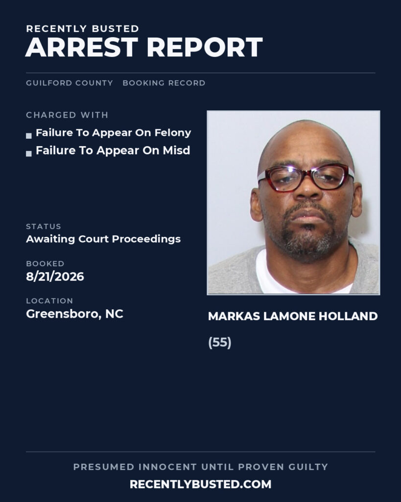 Arrest report - MARKAS LAMONE HOLLAND