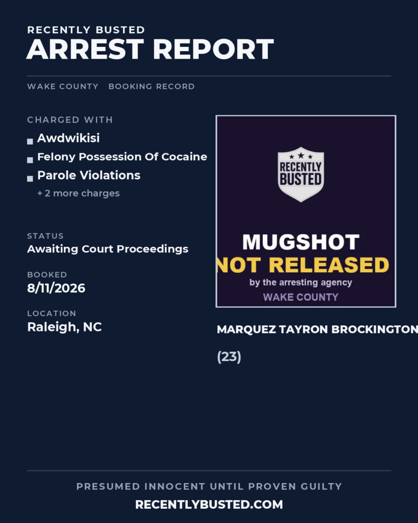Arrest report - MARQUEZ TAYRON BROCKINGTON