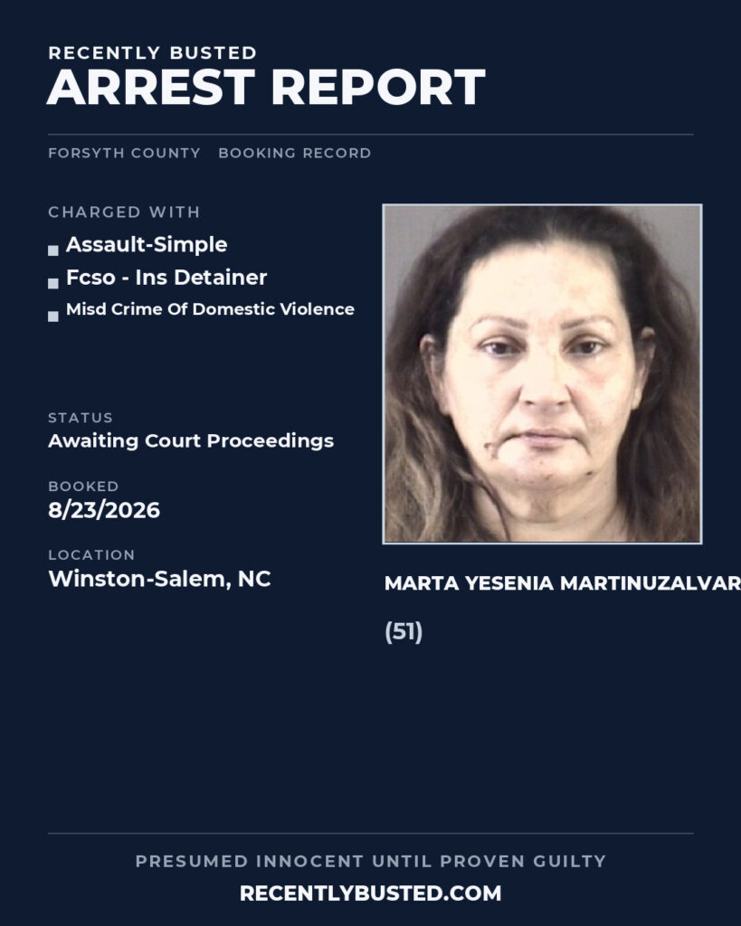 Arrest report - MARTA YESENIA MARTINUZALVAREZ
