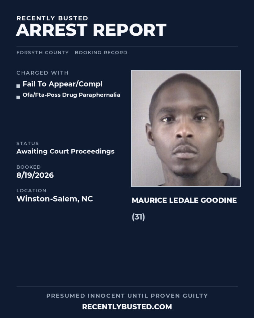Arrest report - MAURICE LEDALE GOODINE