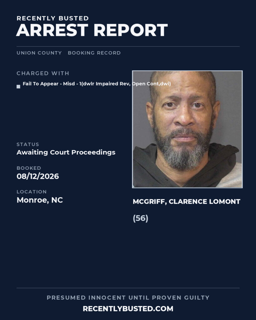 Arrest report - MCGRIFF, CLARENCE LOMONT