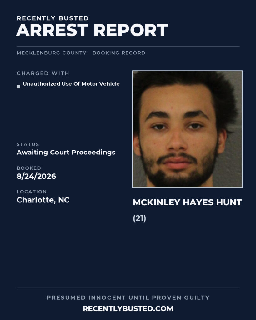 Arrest report - MCKINLEY HAYES HUNT
