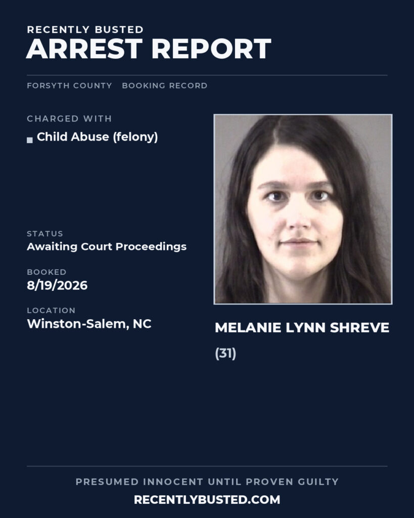 Arrest report - MELANIE LYNN SHREVE