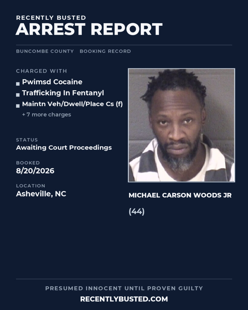 Arrest report - MICHAEL CARSON WOODS JR