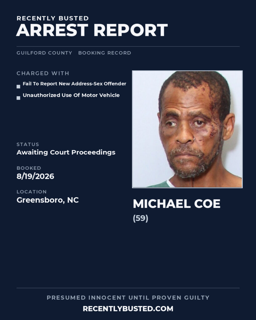 Arrest report - MICHAEL COE