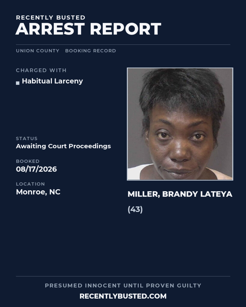 Arrest report - MILLER, BRANDY LATEYA