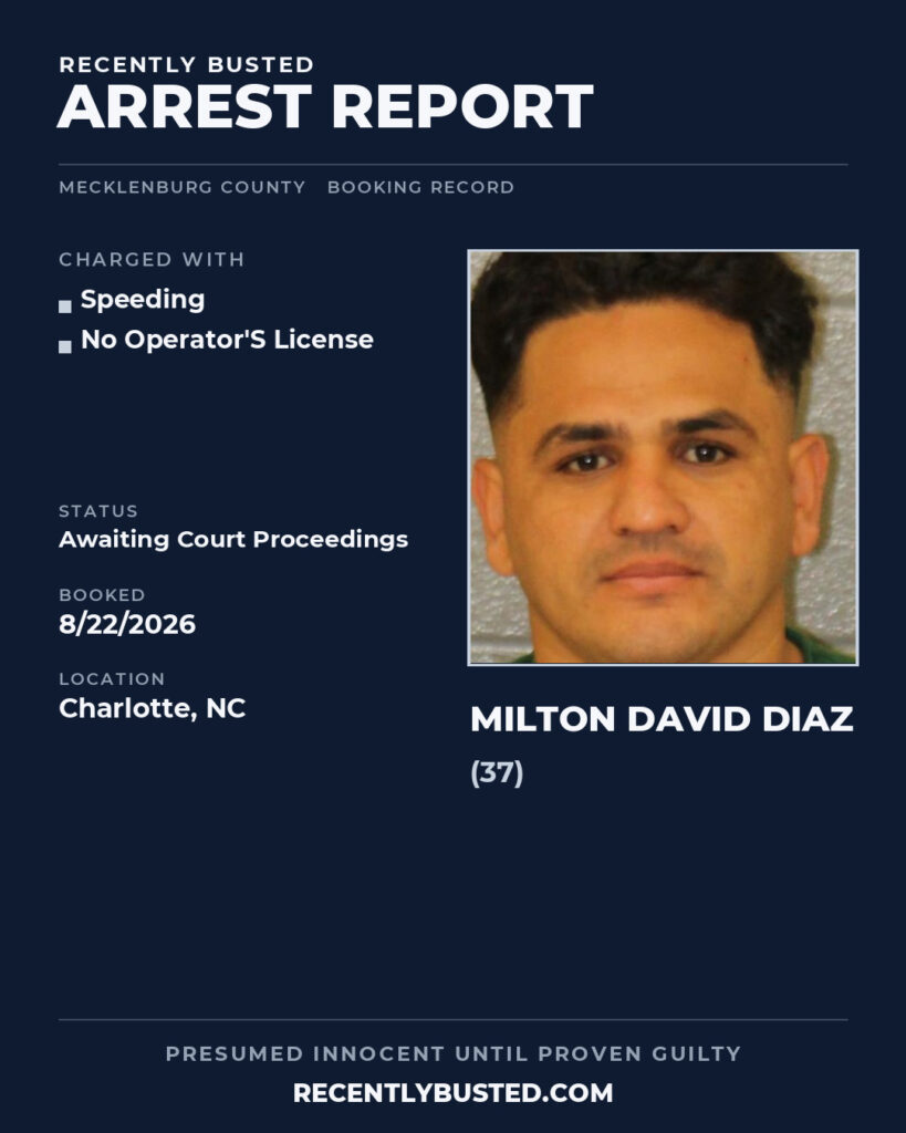 Arrest report - MILTON DAVID DIAZ
