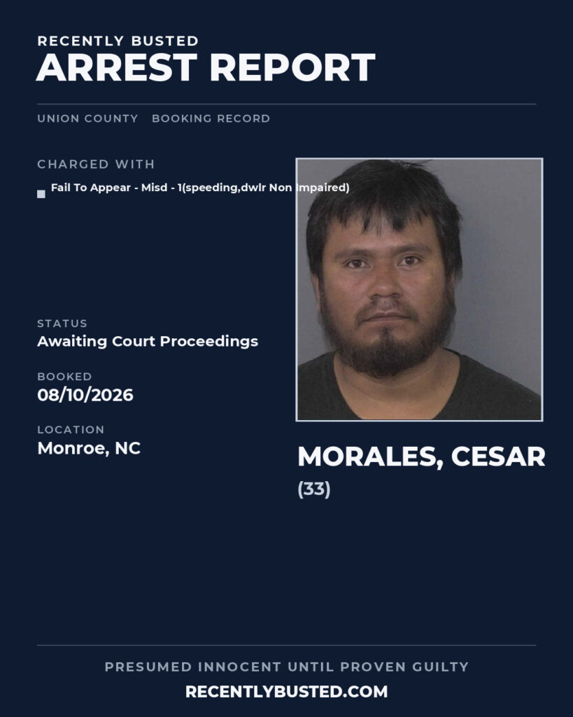 Arrest report - MORALES, CESAR
