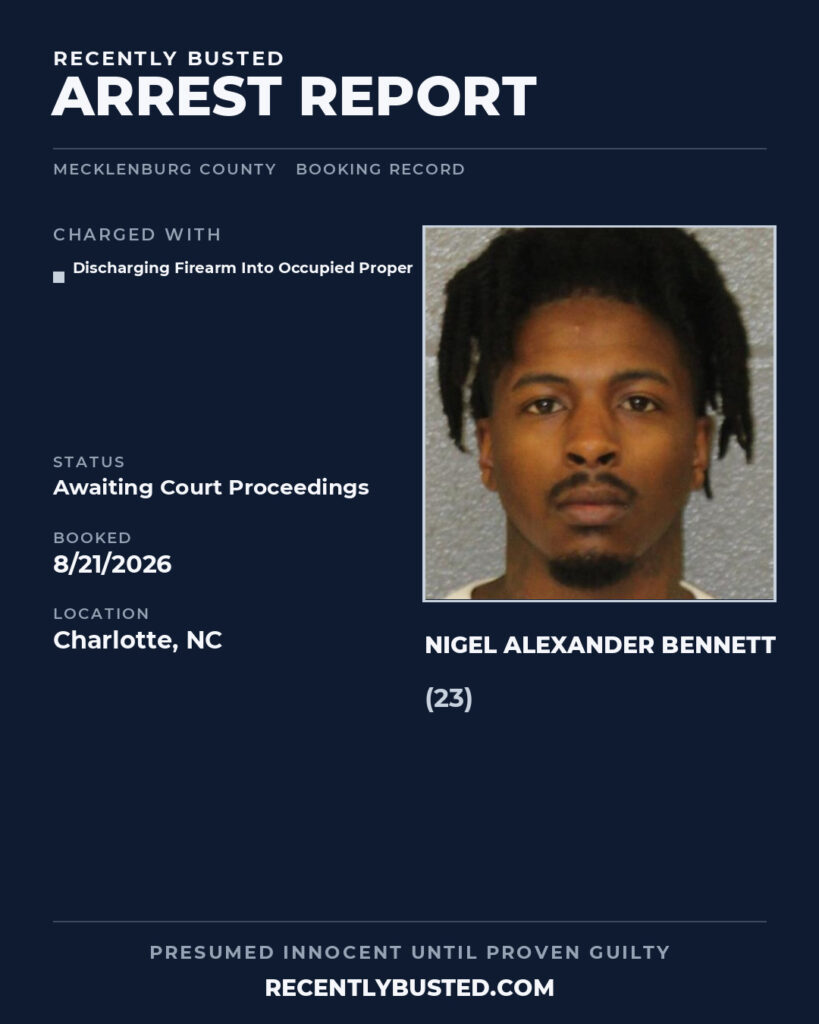 Arrest report - NIGEL ALEXANDER BENNETT