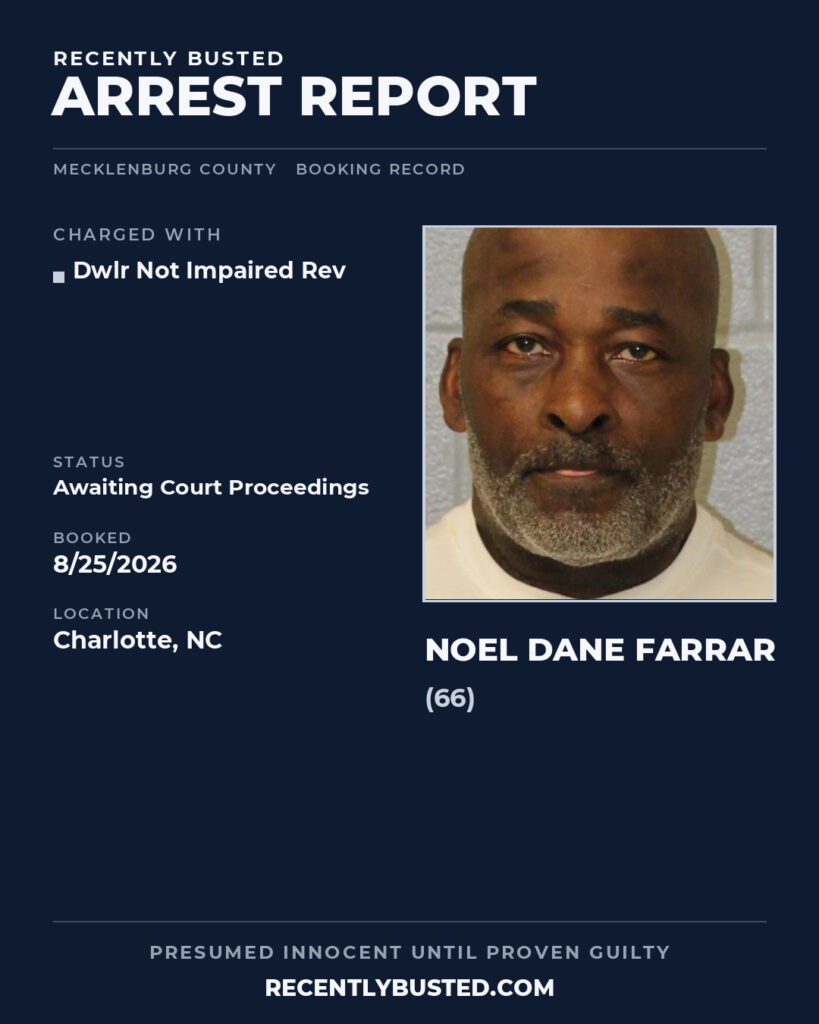 Arrest report - NOEL DANE FARRAR