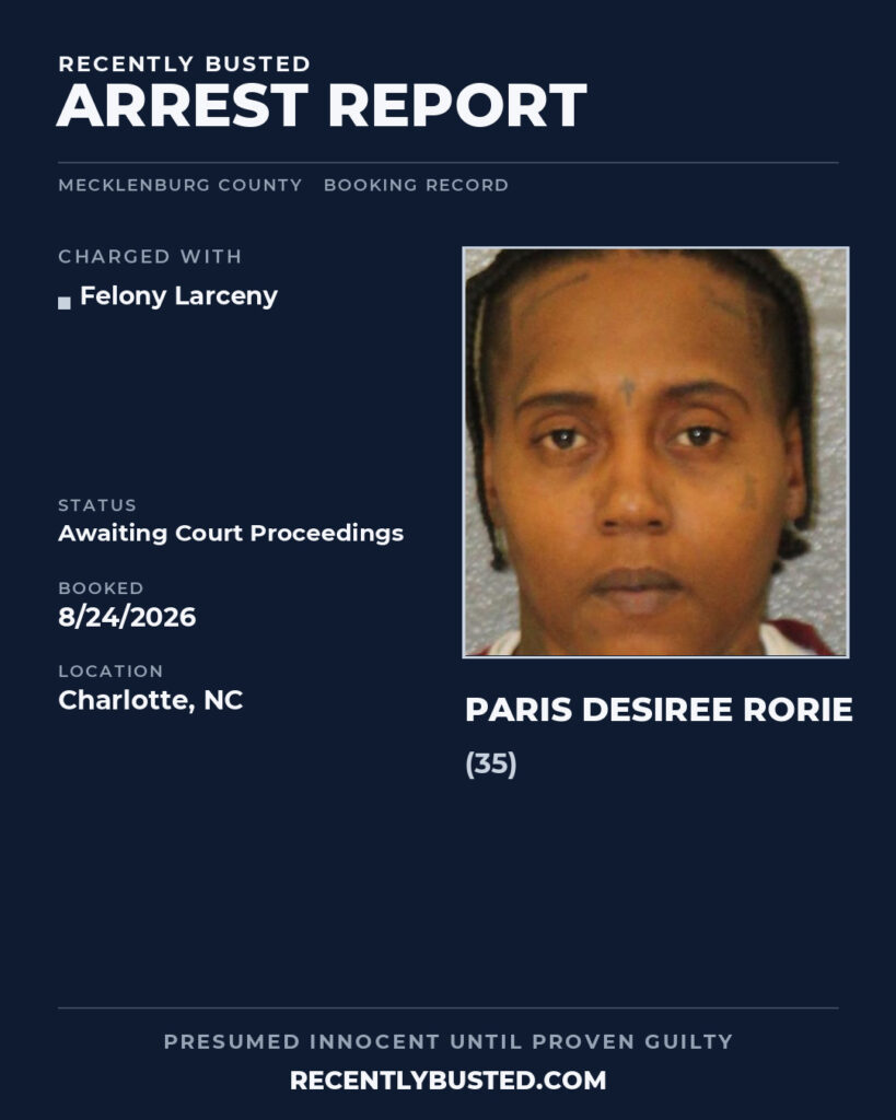 Arrest report - PARIS DESIREE RORIE