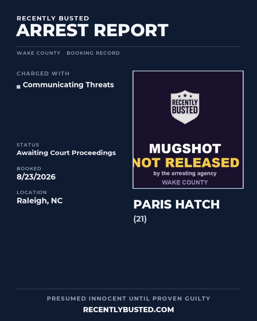 Arrest report - PARIS HATCH