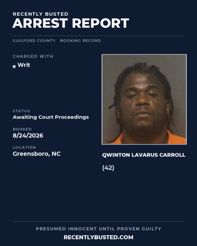 Arrest report - QWINTON LAVARUS CARROLL