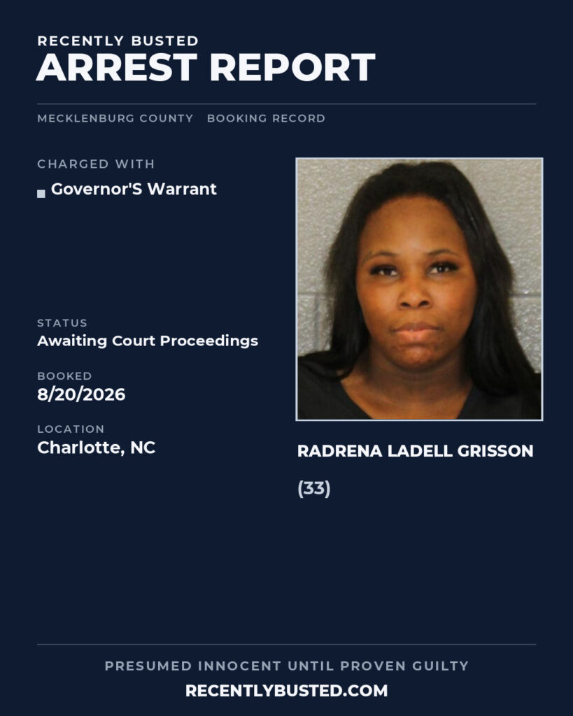 Arrest report - RADRENA LADELL GRISSON