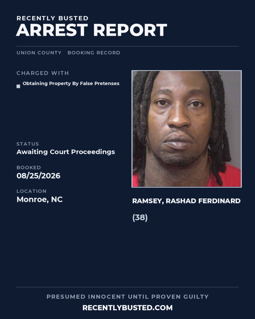 Arrest report - RAMSEY, RASHAD FERDINARD
