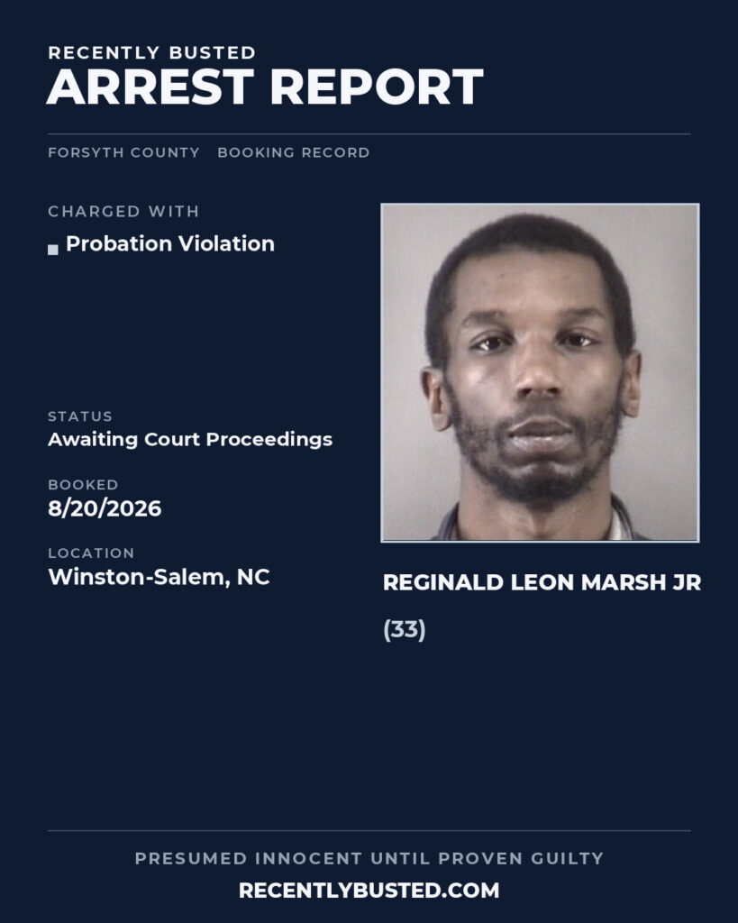 Arrest report - REGINALD LEON MARSH JR