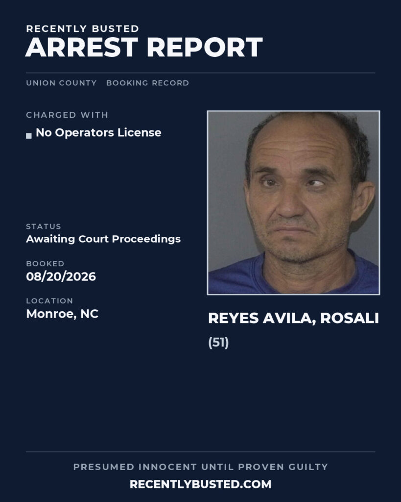 Arrest report - REYES AVILA, ROSALI