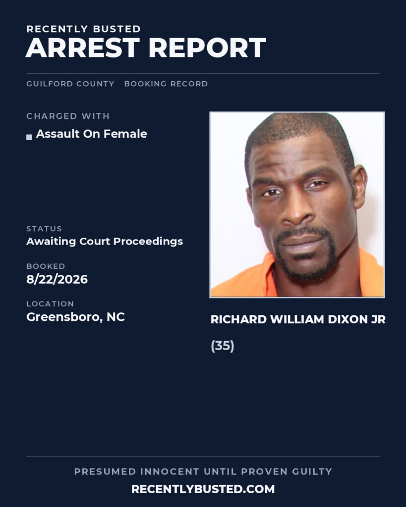 Arrest report - RICHARD WILLIAM DIXON JR