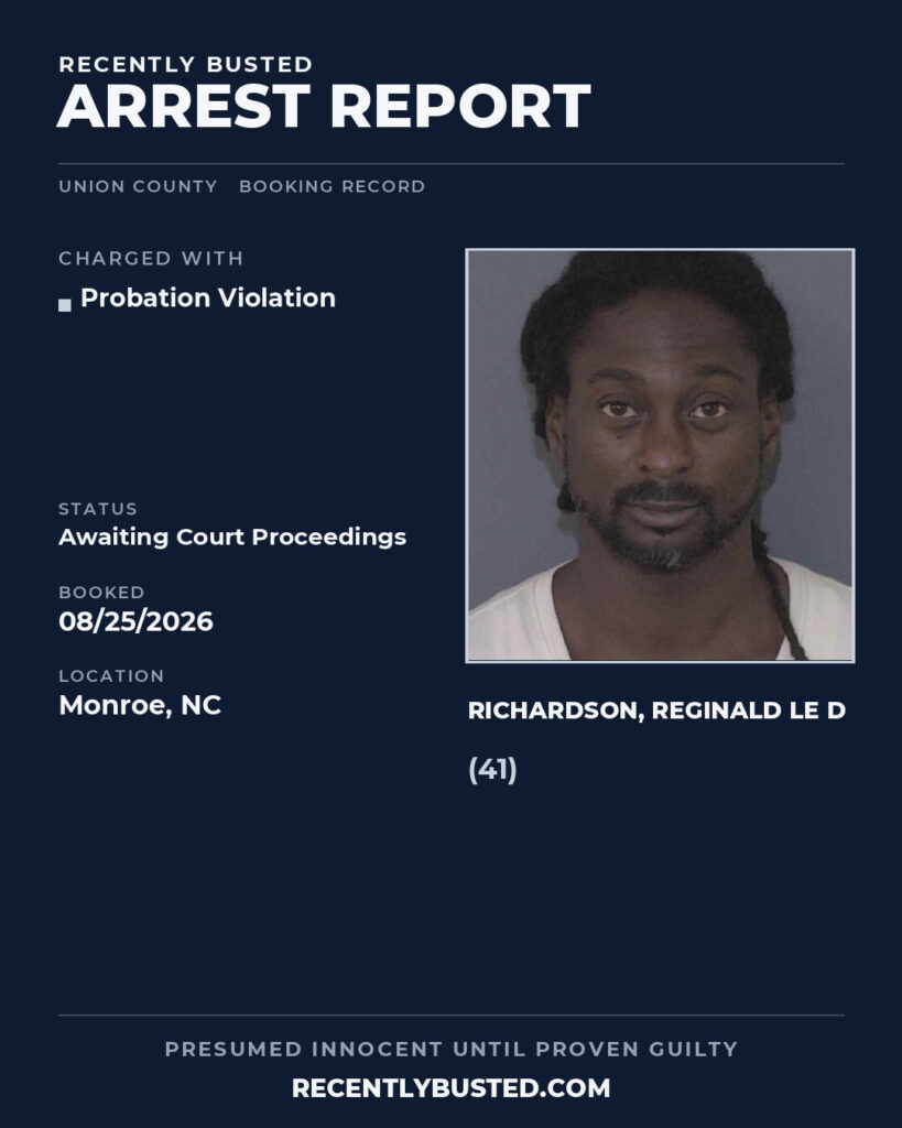 Arrest report - RICHARDSON, REGINALD LE D