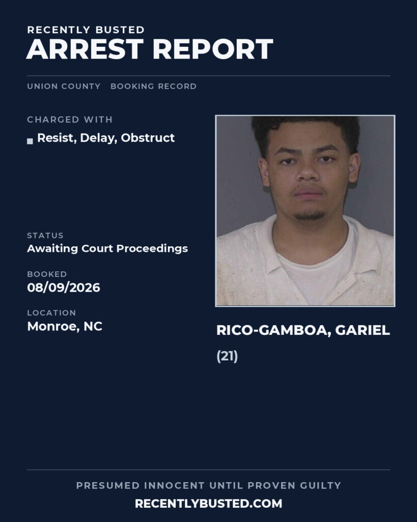 Arrest report - RICO-GAMBOA, GARIEL