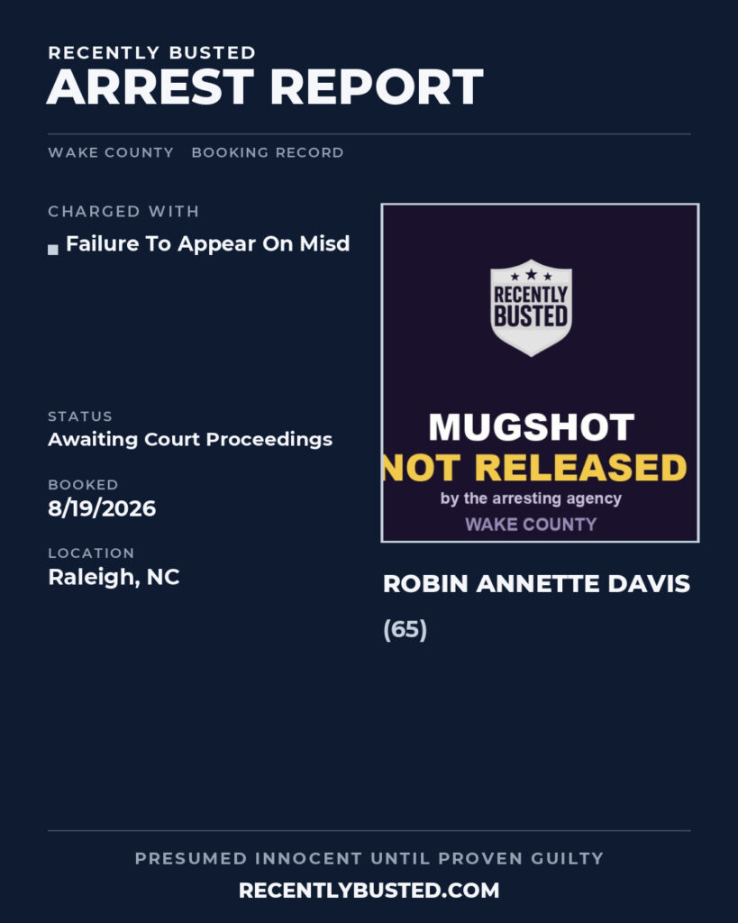 Arrest report - ROBIN ANNETTE DAVIS