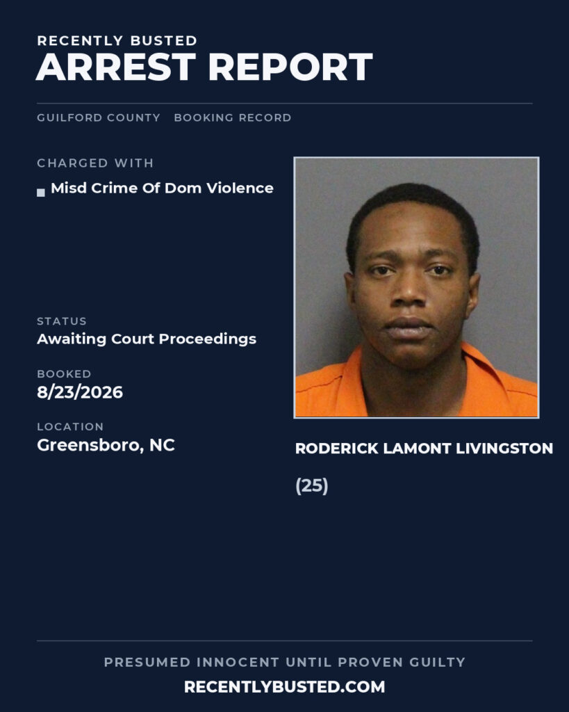 Arrest report - RODERICK LAMONT LIVINGSTON