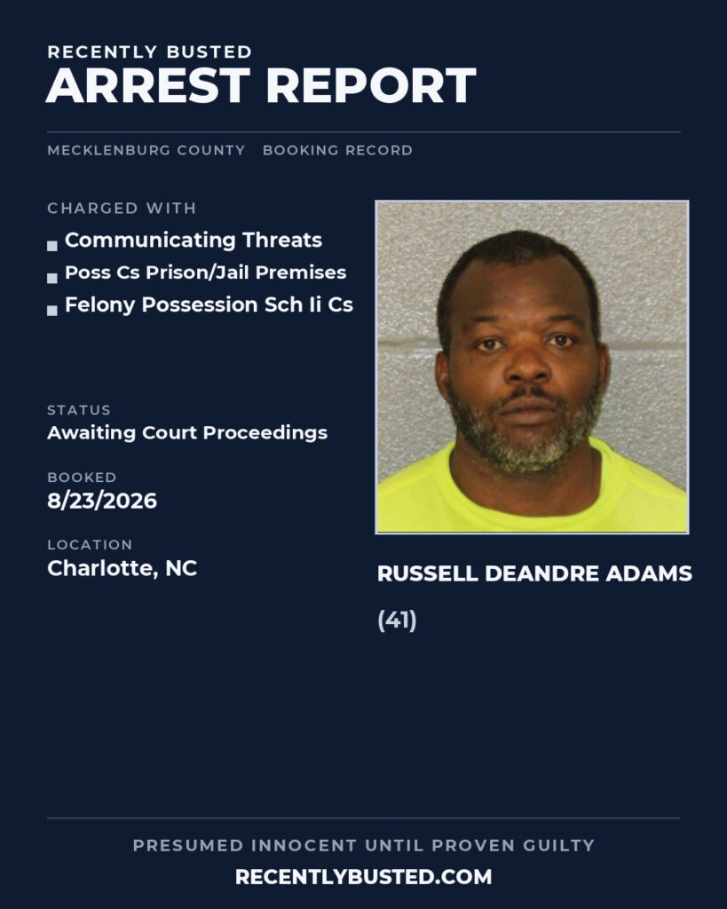 Arrest report - RUSSELL DEANDRE ADAMS