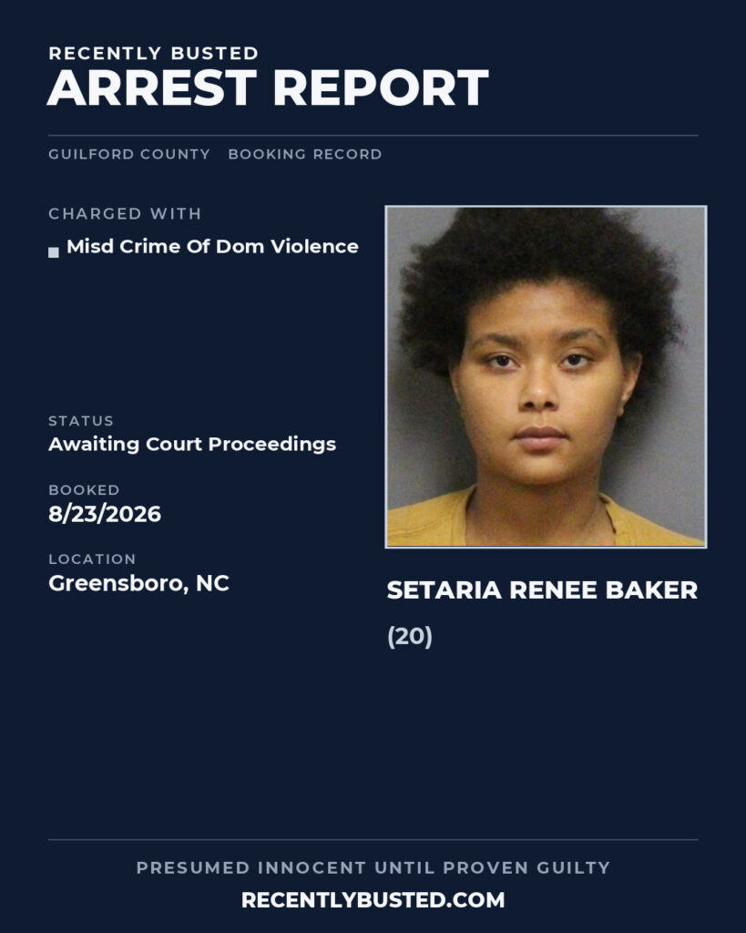 Arrest report - SETARIA RENEE BAKER