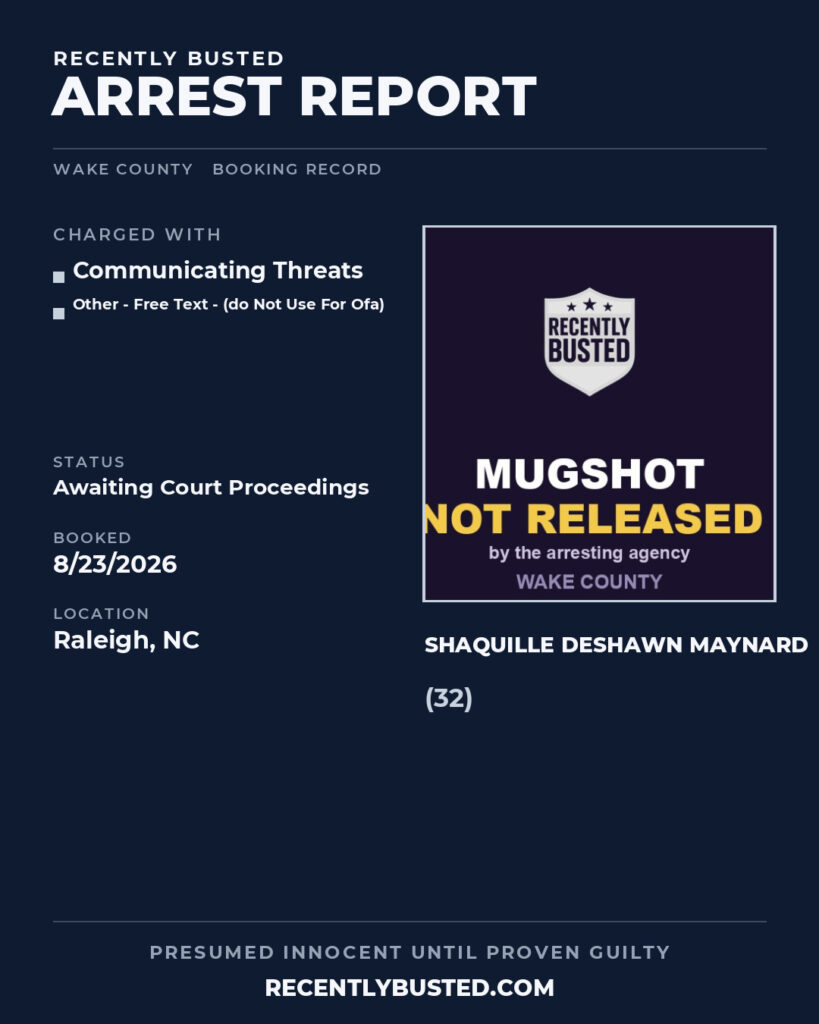 Arrest report - SHAQUILLE DESHAWN MAYNARD