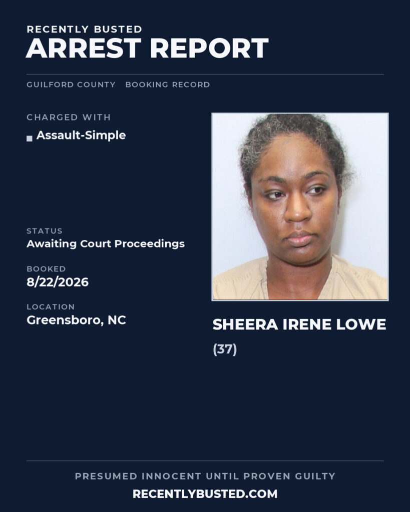 Arrest report - SHEERA IRENE LOWE